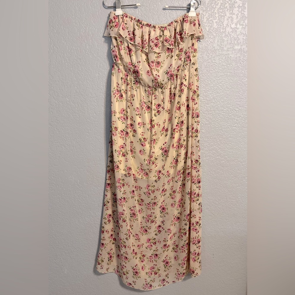 Tube top cream dress